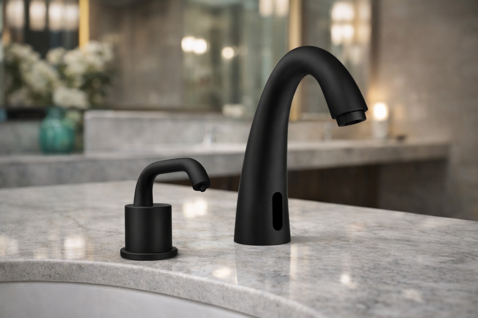 BathSelect Automatic matte black commercial sensor faucet model BST514-MB